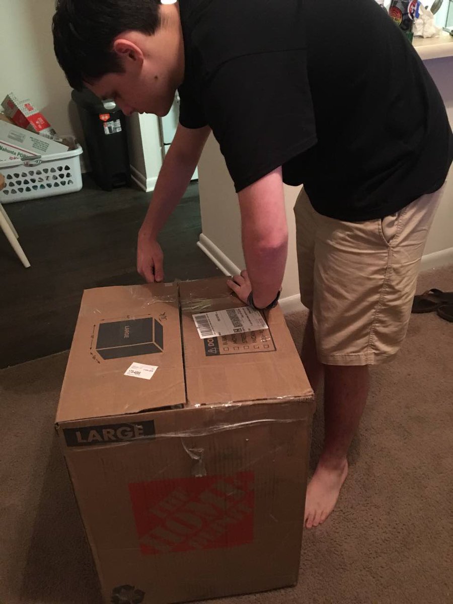 spottedboi's tweet photo. Got a box from @morefurless today. When I went to open it, this guy popped out and now he wont leave >:( https://t.co/17726xGQAg