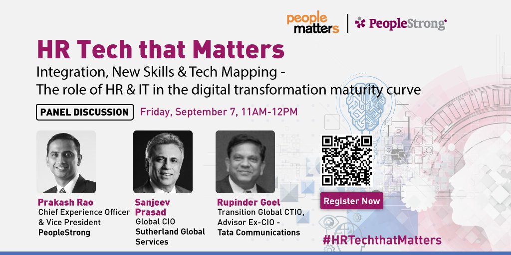 Register now for the exclusive Virtual Panel Discussion and watch the leaders deliberate on getting the #DigitalTransformation journey right. #HRTechthatMatters
@peoplestrong bit.ly/PeopleStrongPa…