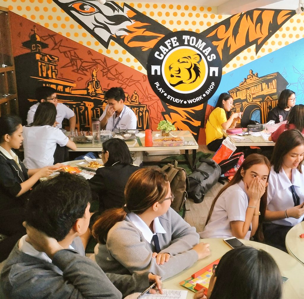 cafe_tomas's tweet photo. AB, SHS, Archi... sino pa ba nandito? Comment your college/strand below and enjoy your Thursday afternoon here at Cafe Tomas! 🐯💛
#PlayStudyWorkShop #Thursday #boardgames https://t.co/e55ZmxhbDt