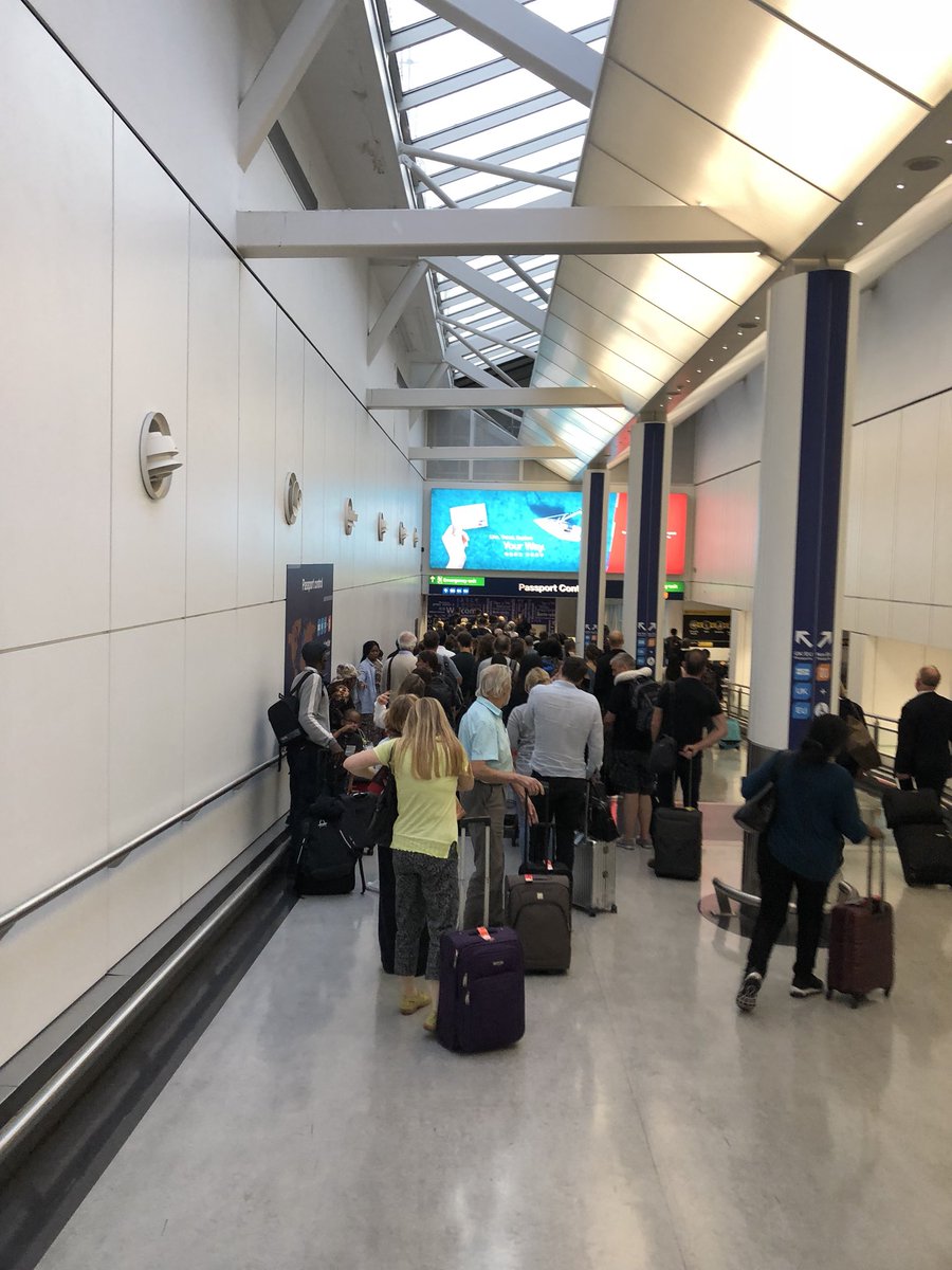 benryall's tweet photo. @HeathrowAirport What’s going on at T3 this morning? Welcomed back to this... https://t.co/VlVEpQ1fNq