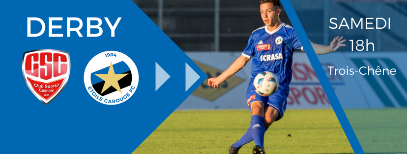 PLACE AU DERBY 🆚  <a href="/CSCHENOIS/">CS CHENOIS</a> 

CE SAMEDI 18h au stade des Trois-Chêne ! 
Venez nombreux 🔷