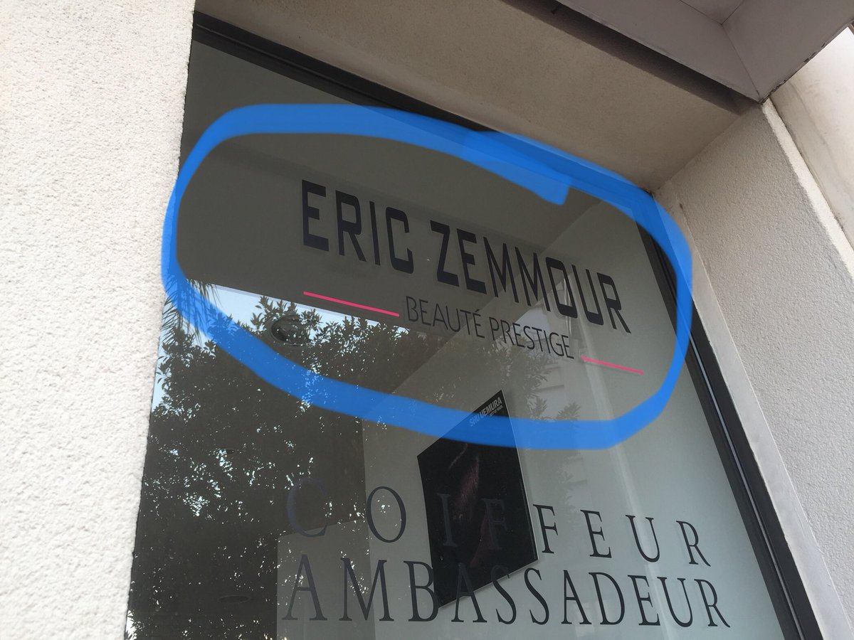 Tu es là, tu marches de bon matin et PAF, tu apprends qu’Éric Zemmour est devenu coiffeur à Menton #EricZemmour #menton #beautéprestige