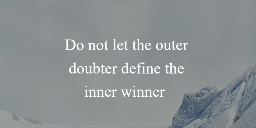 AllDaRightWords's tweet image. Do not let the outer doubter define the inner winner Do not let the outer doubter define the inner winner #DailyRobism  #Motivation  #ThursdayMotivation