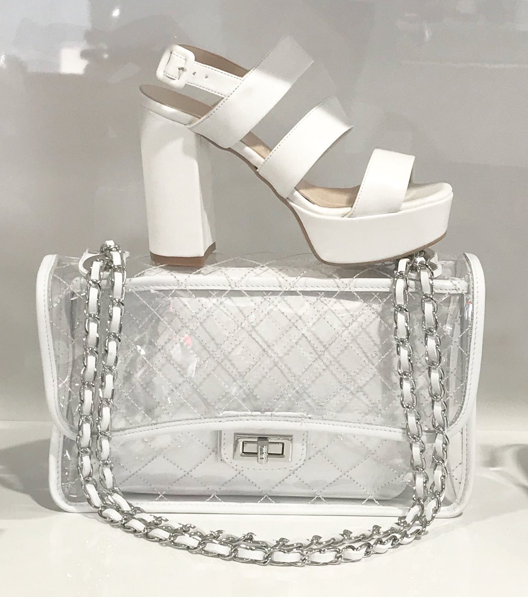 W H I T E 🥛 

#LoulaShoes NEW handbags and shoes by #LucianaBellucci  

#highheels #heels #handbag #whitehandbag #clearhandbag #clearbag #seethrough #platforms #strappyheels #whiteshoes 

#Loula #ToorakRoad #SouthYarra #Melbourne 

⛸🥛🍦🥚🥥☁️🕊