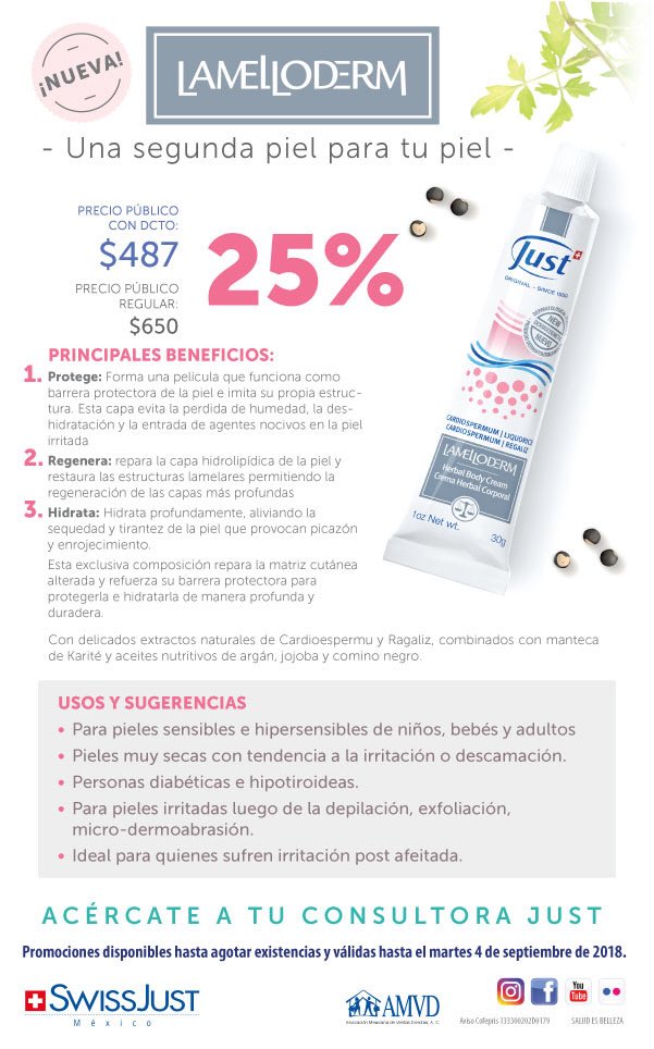 Swiss_Justmx's tweet image. #PromocionesSwissJust
#Lamelloderm
Entrega a domicilio.
Llama al 5539558966