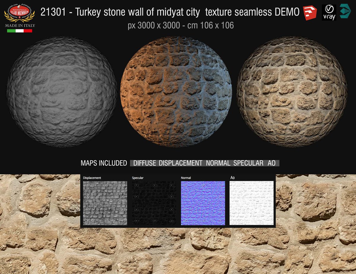 sketchuptexture's tweet image. New stone wall #texture seamless ID 21301
Turkey stone wall of Midyat city + maps
photography by @Hayrettin Ekinci
higt resolution pixel 3000 x 3000 - cm 106 x 106
sketchuptextureclub.com/textures/archi…