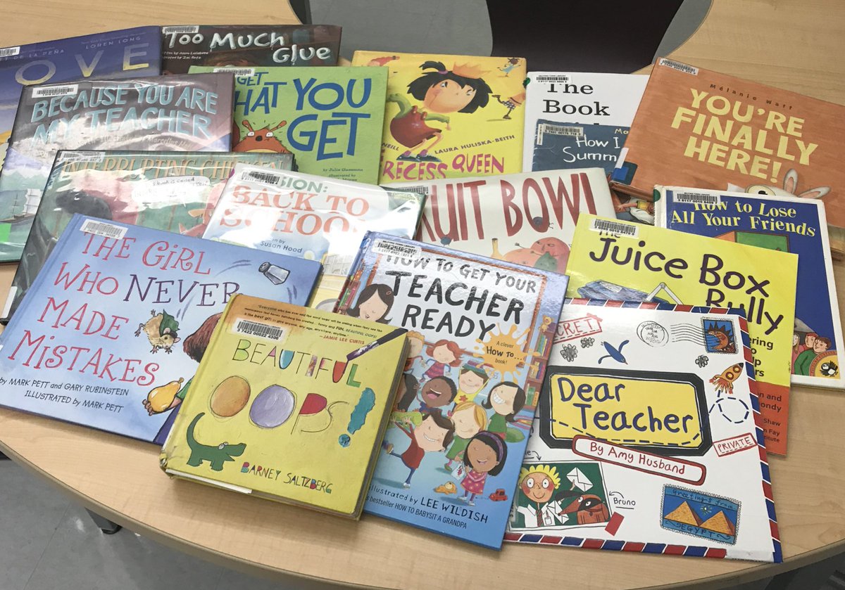 MsYoungs_Class's tweet photo. Check out our September read alouds!Picked up some great titles in the school year’s first #libraryhaul thanks to the Milford Town Library! I’m obsessed with that place! Can’t wait to enjoy these with my new friends! What are you reading this month? #beareader #bewee #mpslearns https://t.co/rgqd6ktP40
