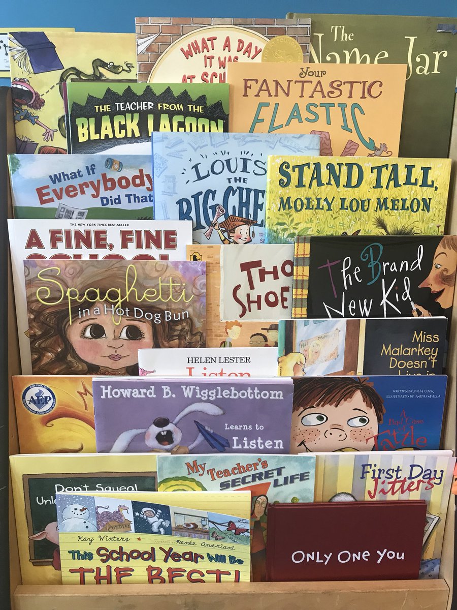 MsYoungs_Class's tweet photo. Check out our September read alouds!Picked up some great titles in the school year’s first #libraryhaul thanks to the Milford Town Library! I’m obsessed with that place! Can’t wait to enjoy these with my new friends! What are you reading this month? #beareader #bewee #mpslearns https://t.co/rgqd6ktP40