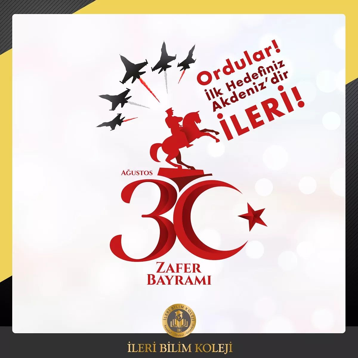 Ulu Önderimizin izinden ilerliyoruz. 
30 Ağustos Zafer Bayramımızı gönülden kutluyoruz.   #30AğustosZaferBayramı