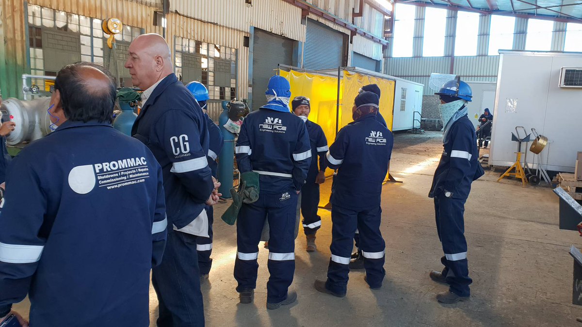 jasonenglishSA's tweet photo. Our team from #prommac and #newage finished the fabrication of several chrome welds ahead of schedule at our fabrication facility in Vanderbijl park. Well done to the team. #prommac #newage #allaith #irisgroup #ypo #eci #cgholdings #jasonenglishza https://t.co/PPCGLoICSc