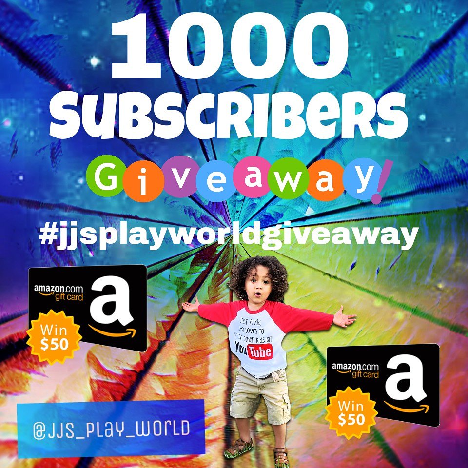 2 winners will get a $50 amazon gift card or the choice of $50 cash! 7 days left to enter! Giveaway ends 9/5/2018 Subscribe to JJs Play World and click on link to enter! #AmazonGiveaway #GiveawayAlert #Giveaway #giveaway2018 #jjsplayworldgiveaway #YouTube
 youtu.be/BSimRj1rXBY/