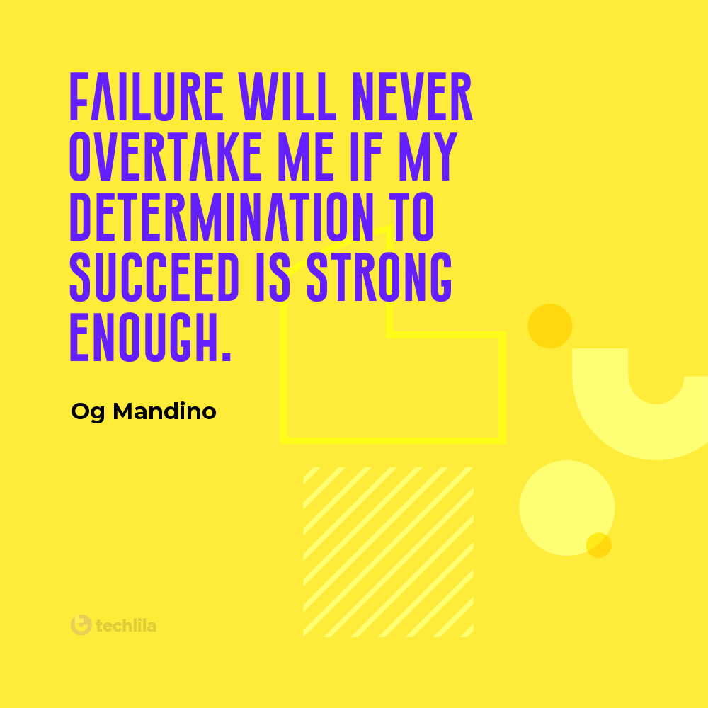 TechLilaBlog's tweet image. Failure will never overtake me if my determination to succeed is strong enough. - Og Mandino
#failure #determination
