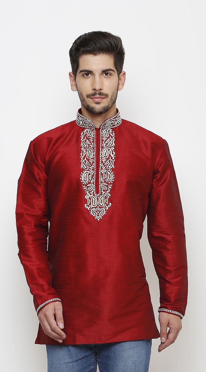 Buy Mens Kruta Shirts Online | Best Colour Kurta Tops Collections for Men |  Half Sleeve/Full Sleeve Colour Kurta Shirts for Men | Ramraj Cotton