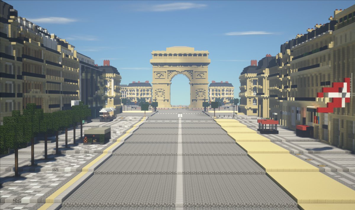 MinecraftParis's tweet image. 🎐Projet #ParisInMineCraft

Avancée des Champs Élysées + Place de L’Étoile
(La zone bleue sur le plan GGMaps est terminée sur la map)

Un RT &amp;amp; un Like est énormément apprécié !

&amp;gt; Nous recherchons toujours des Builders, postulez maintenant en MP ou sur Discord !