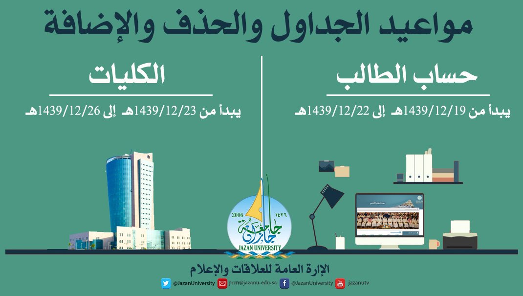 عمادة القبول والتسجيل جامعة جازان المنشورات فيسبوك