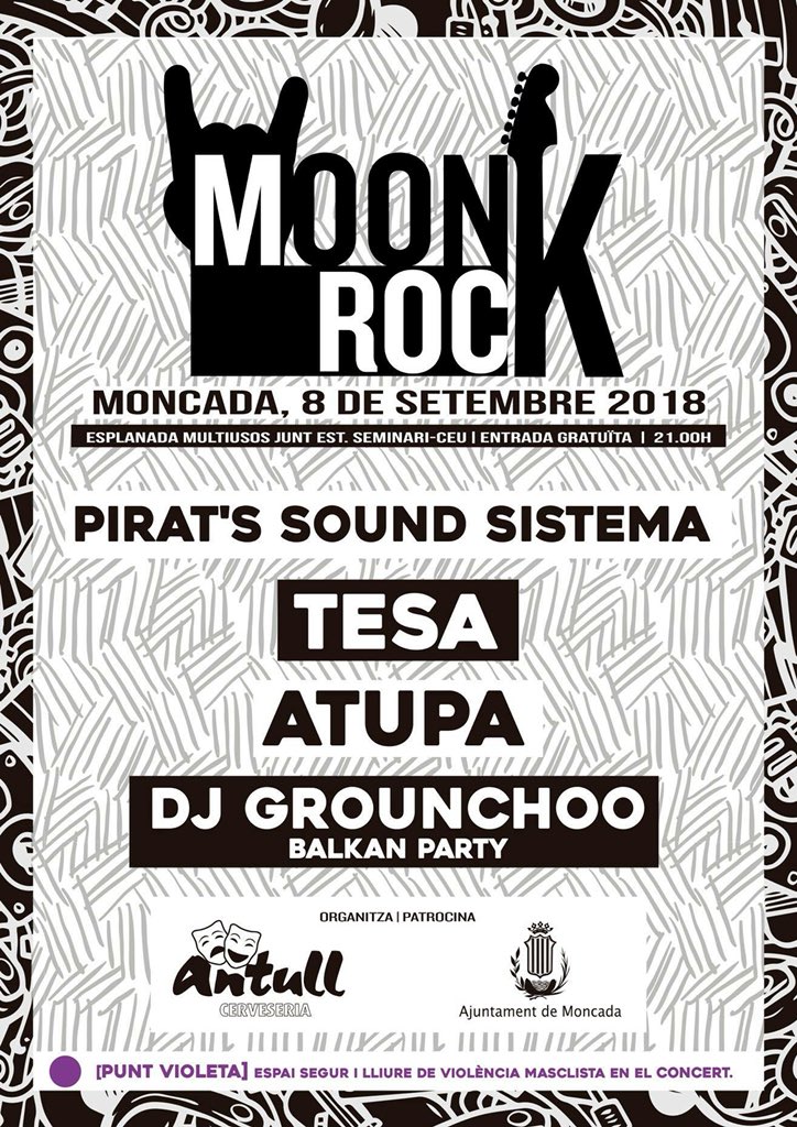 cerve_antull's tweet photo. Penya!! Per causes alienes a l'organització hi ha un canvi. Esperem que en pròximes edicions Roba Estesa participe al concert.
I Ara SÍ!!! "Al lio" MOONKROCK 2018 😎
@PiratsSSistema @Atupa_Oficial @TesaAltesa @djgrounchoo https://t.co/txQk8rbf8A