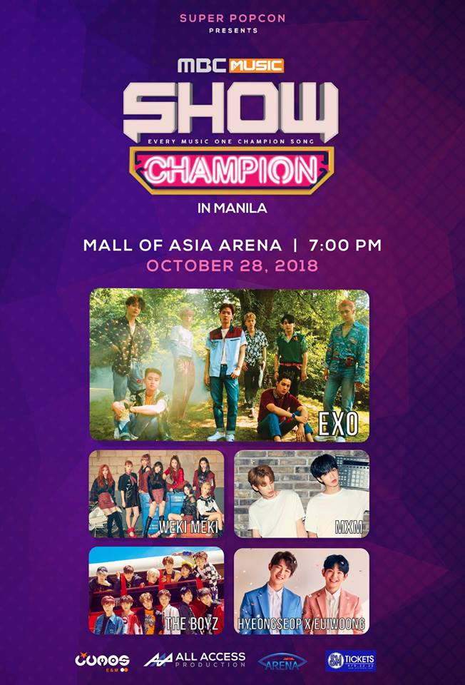 EXO SCHEDULE on Twitter: "UPCOMING SCHEDULE | 181028 Show Champion in Manila 🗓 28th October 🕒