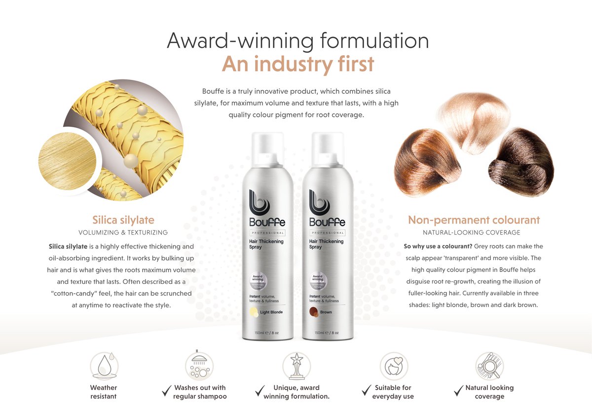 BOUFFE is a revolutionary dry styling product that boosts roots &amp; maximizes volume, instantly. #goodhairday #thinhair #hairlosshttps://www.bouffehair.com/