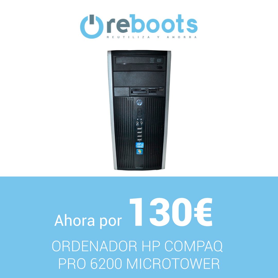 reboots_'s tweet photo. ¿Preparando la #VueltaAlCole? En @reboots_ te lo ponemos muy fácil 🚛♻. Llévate ahora este #ordenador HP Compaq Pro 6200 Microtower por solo 130€. ➡  https://t.co/FPSdbLYFLh  #shop #shoponline #pc #reutilizar #reutiliza #reciclar #reciclaje #cuidaelplaneta #reutilizayahorra https://t.co/yDAd7OpjJS