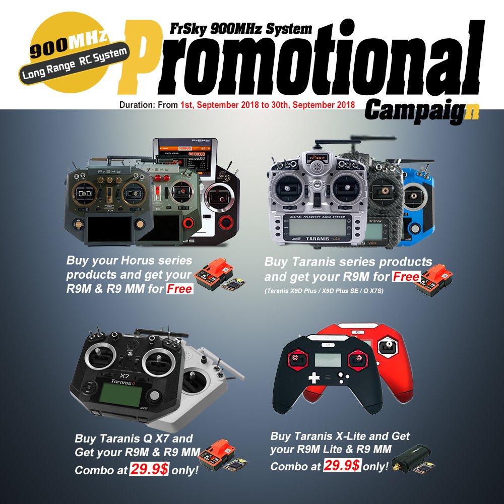 horusrc's tweet photo. #FrSky R9 Long Range #Deals Available for All FrSky #Radios - Only at #HorusRC.com
!!! Buy a radio get R9M/R9M Lite + R9 MM for FREE or at $29.99. Act fast because these prices won't last forever! All Deals Here - https://t.co/HF1a7TvNHq https://t.co/zjNinfhdvI