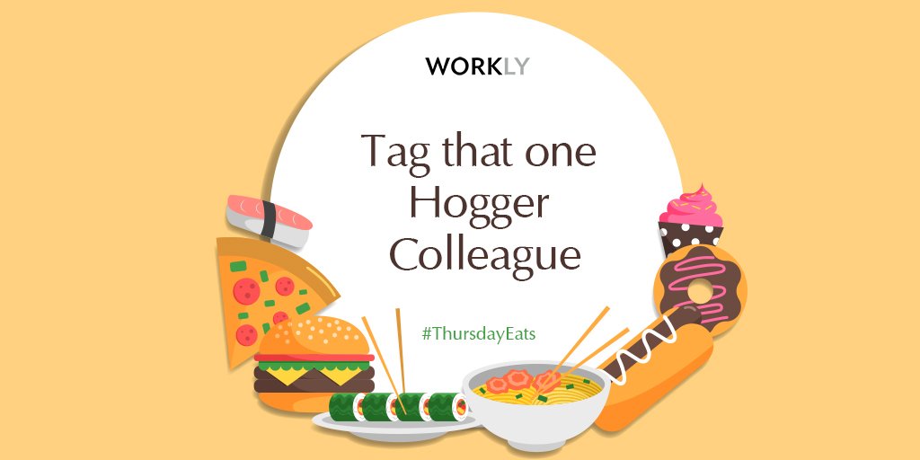 Worklyspace's tweet photo. We all have that one hogger colleague in our team, who infact himself 'foodie'!
This is a tag spartaaa!!
#Workly #ThursdayEats #TagYourFriends #FoodieAndProud #Colleagues #OfficeLife #Coworking #DelhiNCR #chitchat #coworkingspace #sharemoments #SoDelhi #coworkers #Entrepreneur https://t.co/JJLoM2hDSg