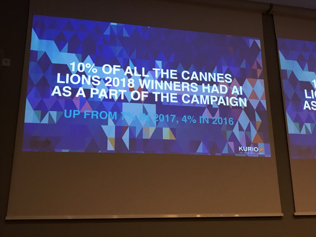 Kaikista #canneslions palkituista vain 10 % hyödynsi markkinoinnissa AI’ta kertoo <a href="/jarilahdevuori/">jari lähdevuori</a> <a href="/Kurio_Marketing/">Kurio</a>