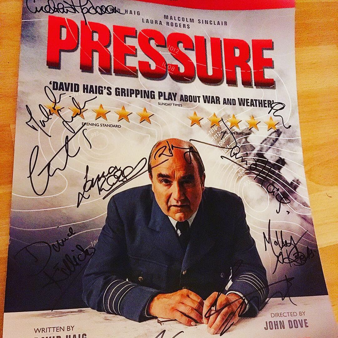 Thank you <a href="/theatre_direct/">London Theatre Direct</a> for my tickets to <a href="/PressureThePlay/">PressureThePlay</a> last night &amp; the lovely surprise of a signed poster! I was gripped from start to finish, never had such anxiety about the weather😅Charming piece with some really heartbreaking moments! Fantastic cast! A must see!🌟