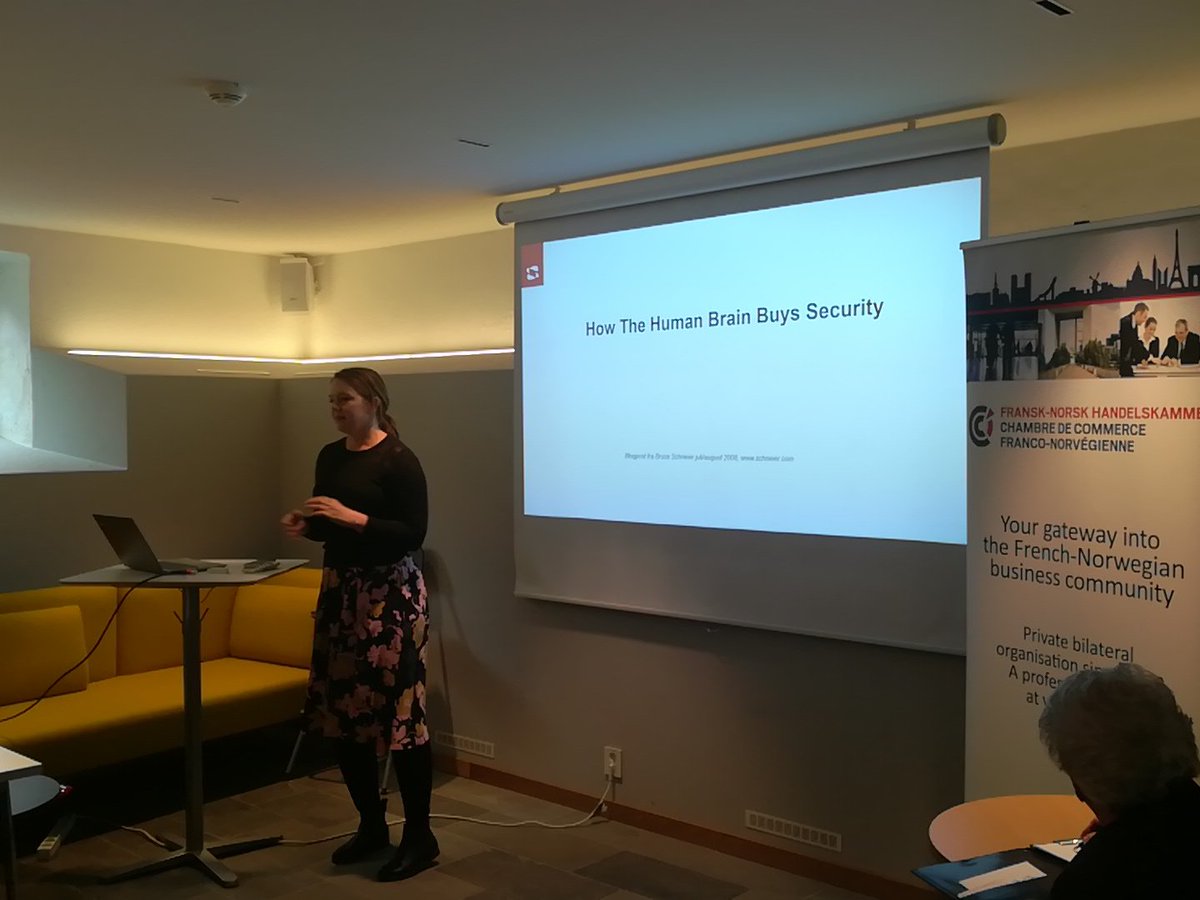CCFN_Norvege's tweet image. Thanks to Lilian Røstad head of cyber security centre and security adviser at @SopraSteria_no for her presentation about cyber risks and data protection during our #breakfastseminar about #cybersecutity organized in cooperation with @PromosalonsInfo
