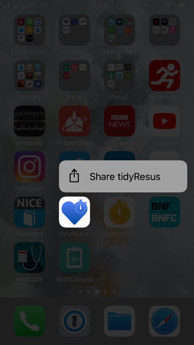 jamesdkite's tweet image. ⁦@kurtis_lp⁩ any chance of some 3D Touch actions in #tidyResus? Maybe ‘start resus’ or ‘top arrests’...