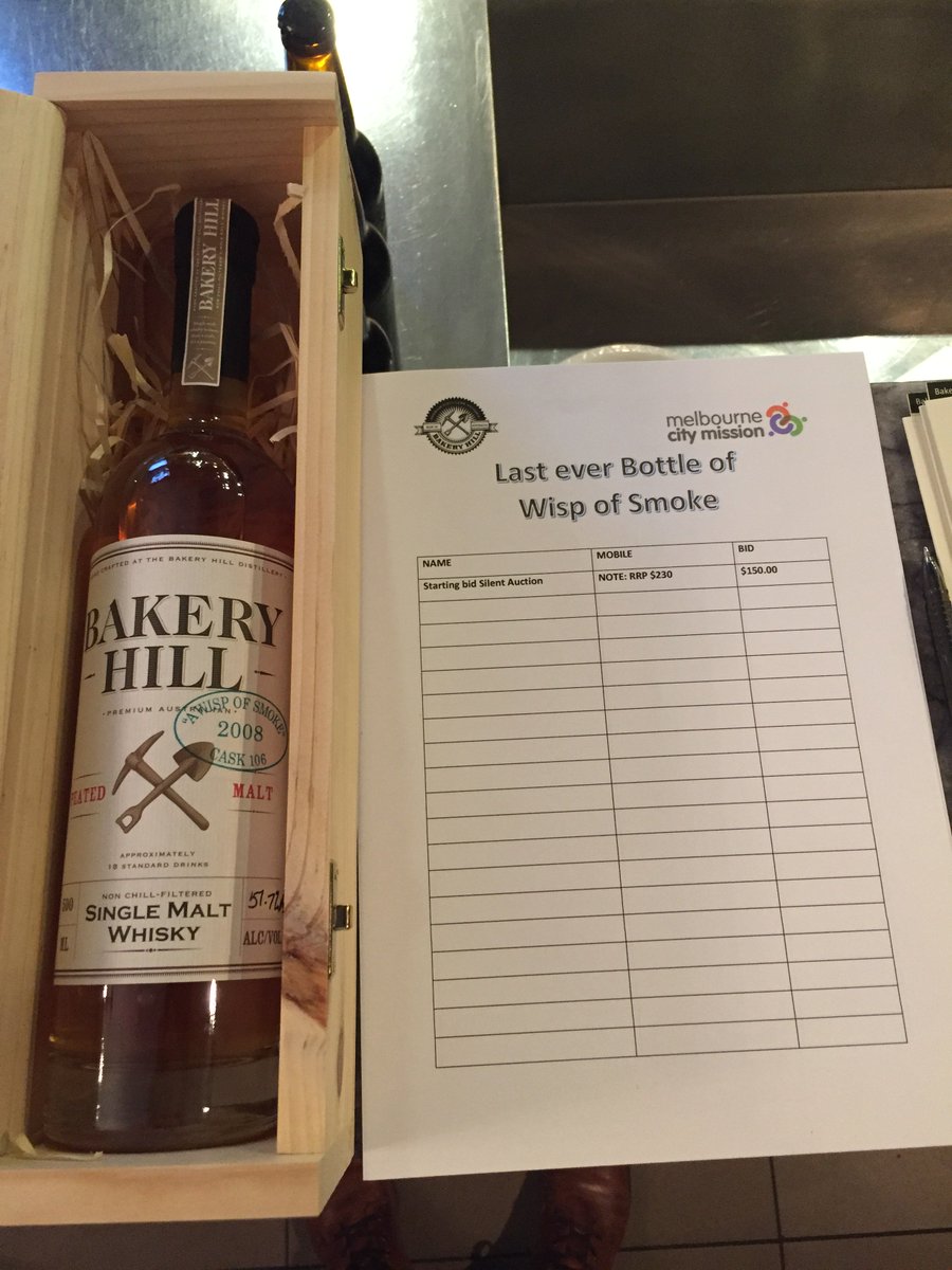 Ready for our big charity auction tonight at Uitgang Bar ! Saying goodbye to our last bottle of this little beauty 😀🥃🇦🇺