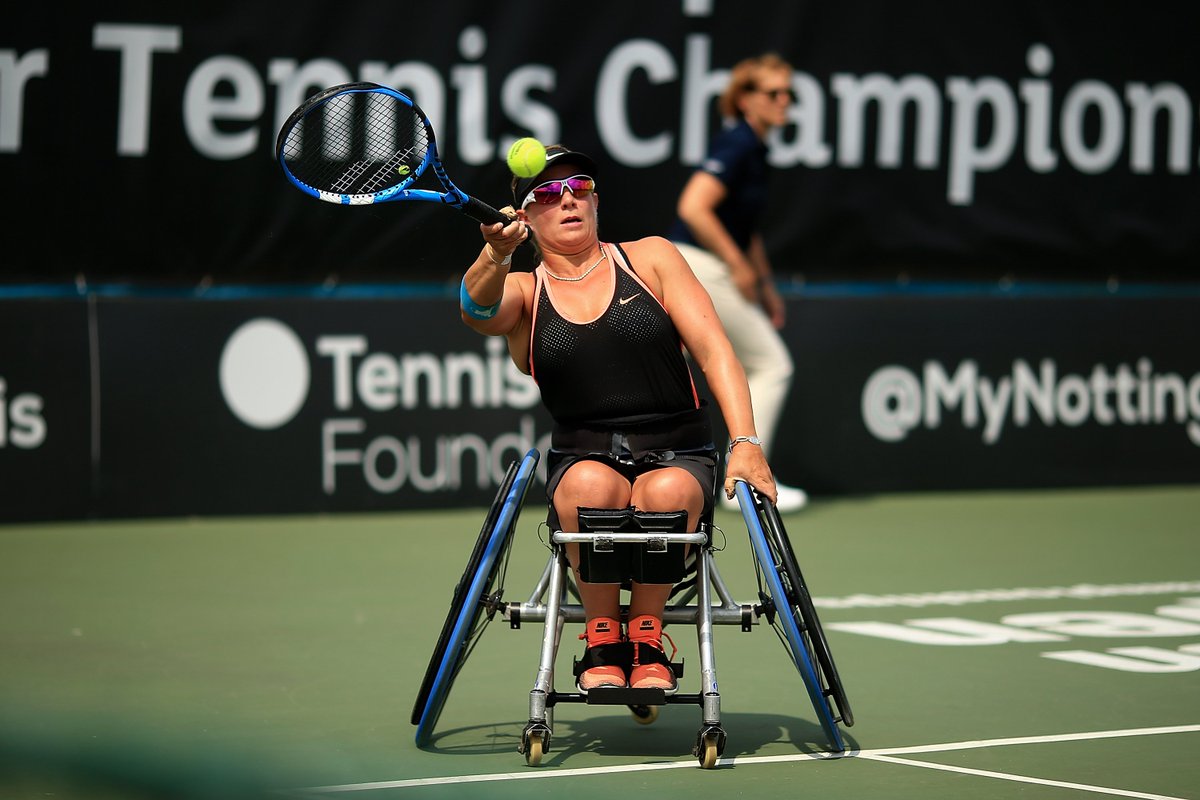 WChairTennisGB's tweet photo. After a 7 hour rain delay...

@lapstar11 into quad singles QFs
@lucy_shuker into women's singles QFs
@alfiehewett6 @GordonReid91 into men's doubles SFs

Catch up with the latest from the @USOPEN_WC Super Series in St. Louis 👉 https://t.co/w7DPE686wc 

#BackTheBrits 🇬🇧🎾 https://t.co/JEo8txMBm6