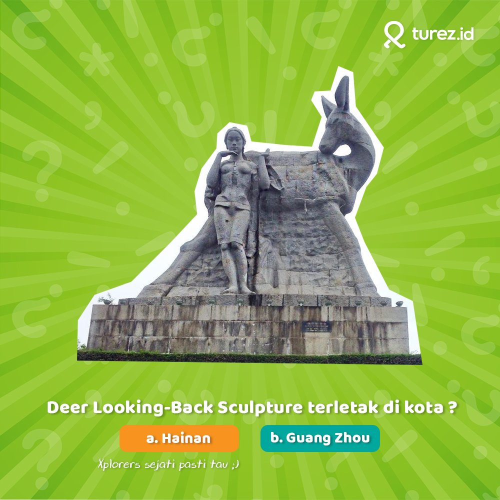 turezid's tweet photo. Monumen Deer Looking Back Sculpture ini terdiri dari dua sisi yang berbeda pertama patung rusa dan wanita cantik, dan sisi satunya ada patung si pemuda. Monumen ini terletak di China tapi di kota apa ya, Xplorers? #TurEZid #TurEZTrivia #Trivia https://t.co/iUZSpoNkzg