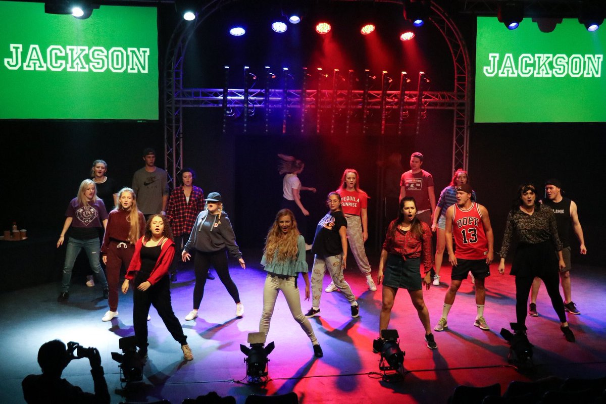 JT_StageProds's tweet photo. Bring it on! | Great dress rehearsal tonight for Look Theatre's production of Bring It On: The Musical. 
Over 100 lighting fixtures rigged and programmed, 18 radio microphones checked, and a bit of AV for good measure using our new Infocus HD projectors!

 #chauvet #chamsys https://t.co/2Ux1HPbiHn