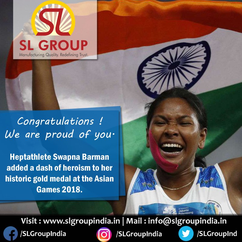 SLGroupInd's tweet photo. Congratulations @Swapna_Barman96 

 #AsianGames2018 https://t.co/SuHyUWtzrx