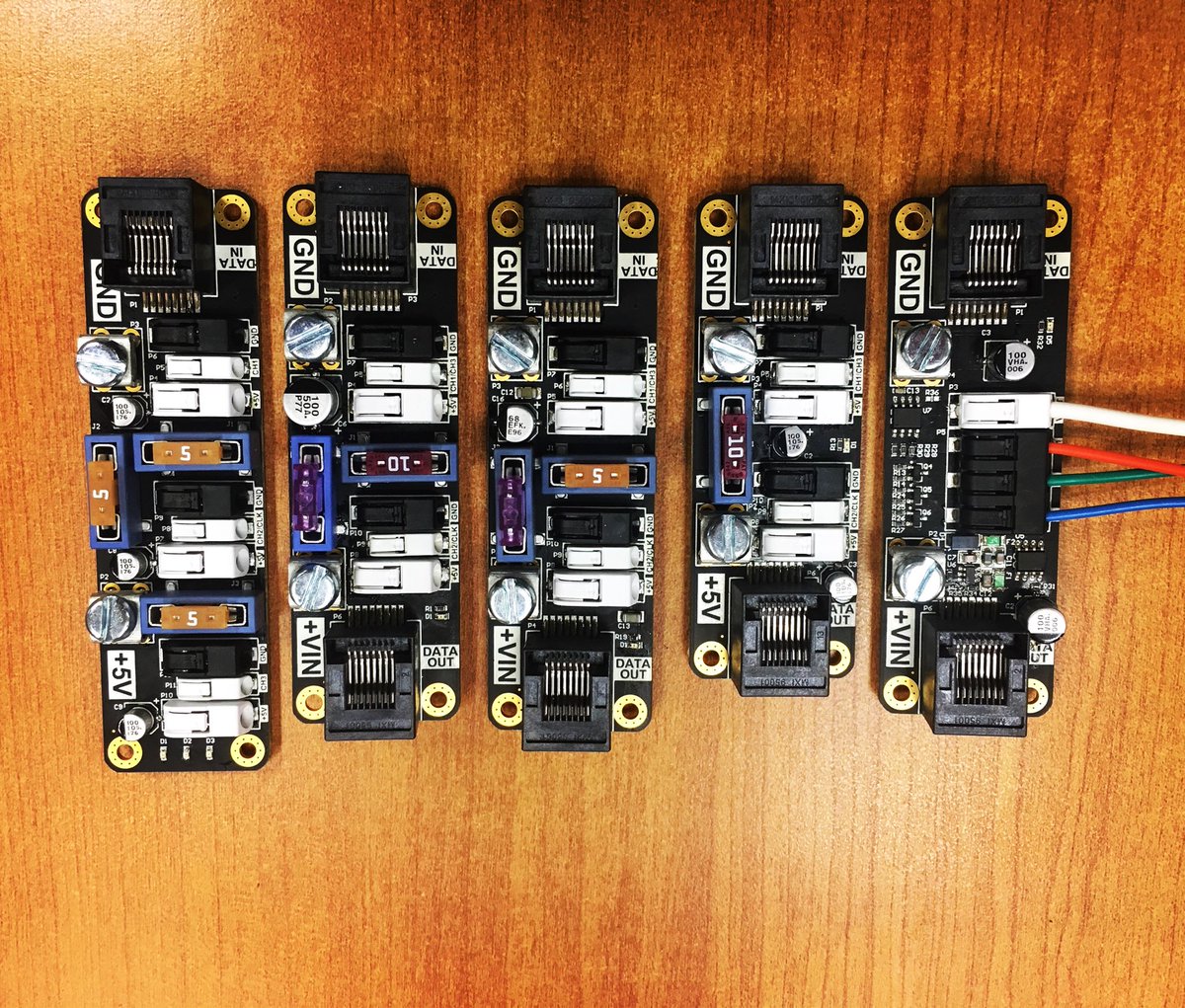 ackalyte's tweet photo. New and different long range LED adaptors for various RGB LED strip types and voltages. 5 modules to meet the demands of long range reliable LED drive with the Basetee #basetee #ackalyte #powermodules https://t.co/JX8aisUL7M