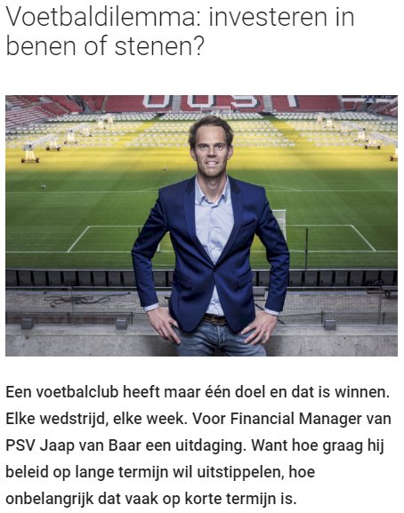 Alex van Groningen BV (@alexvgroningen) on Twitter photo Miljoenenbal! PSV plaatst zich voor hoofdtoernooi Champions League. We spraken in de lente Jaap van Baar, Financial Manager bij PSV, over risicovolle investeringen, Europees voetbal en prijzen winnen:
financieel-management.nl/artikel/psvs-d… <a href="/PSV/">PSV</a> <a href="/finman_nl/">FinancieelManagement</a> <a href="/CFOcommunity/">CFOcommunity</a> <a href="/ControllingNL/">Controllers Netwerk</a> Miljoenenbal! PSV plaatst zich voor hoofdtoernooi Champions League. We spraken in de lente Jaap van Baar, Financial Manager bij PSV, over risicovolle investeringen, Europees voetbal en prijzen winnen:
financieel-management.nl/artikel/psvs-d… <a href="/PSV/">PSV</a> <a href="/finman_nl/">FinancieelManagement</a> <a href="/CFOcommunity/">CFOcommunity</a> <a href="/ControllingNL/">Controllers Netwerk</a>