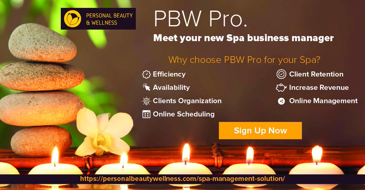 PersonalBeautyW's tweet image. With PBW Pro. Manage your entire SPA from one place. Access it anytime, anywhere. Have full control of your Spa business and control right from your computer, tablet or mobile phone.
Sign up now: bit.ly/2OlQoNM
#PBW #Spa #ShedulingApp #FreeWebsite #AppointmentTool