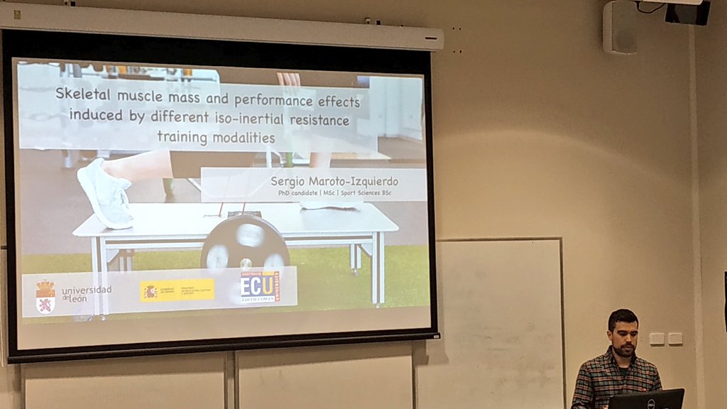 ricardoNOmesqui's tweet image. Nice presentation by @SergioMaroto12 . Some cool PhD findings when comparing Electric Motor devices Vs Flywheel. Interesting to note that there is no need for max concentric actions to get #EccentricOverload in electric motor devices.