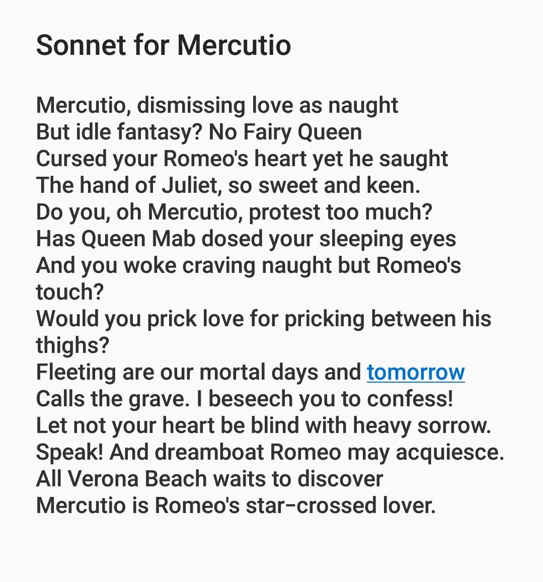 GypsyPixieBlog's tweet image. Here's the sonnet I wrote for @secretcinema Romeo &amp;amp; Juliet,  &amp;amp; handed to Mercutio 😍 #secretcinema #queershakespeare