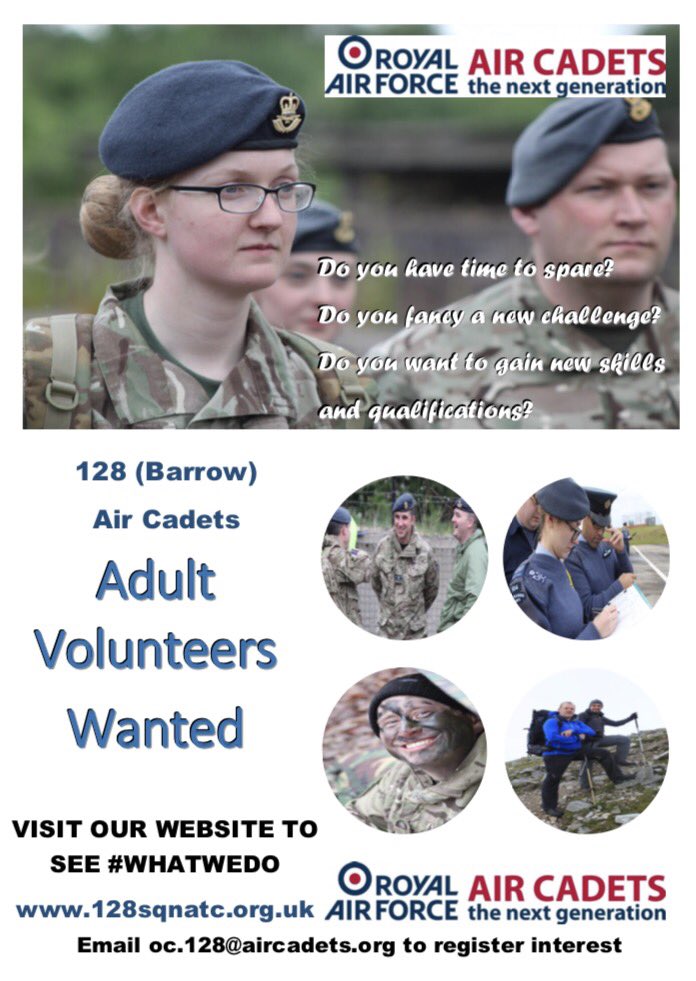 128BarrowAirCadets (@128sqnatc) on Twitter photo #team128 desperately need more adult volunteers to support the young people as the squadron grows! Do you have time to spare and want a hobby like no other? Email oc.128@aircadets.org to find out more! <a href="/HuddleHubNews/">HuddleHub | Cumbria</a> <a href="/BarrowRotary/">Rotary Barrow-in-Furness</a> <a href="/CommunityBarrow/">Barrow & Furness</a> <a href="/barrowpolice/">Barrow Police</a> <a href="/whatsonbarrow/">What's On :: Barrow</a> #team128 desperately need more adult volunteers to support the young people as the squadron grows! Do you have time to spare and want a hobby like no other? Email oc.128@aircadets.org to find out more! <a href="/HuddleHubNews/">HuddleHub | Cumbria</a> <a href="/BarrowRotary/">Rotary Barrow-in-Furness</a> <a href="/CommunityBarrow/">Barrow & Furness</a> <a href="/barrowpolice/">Barrow Police</a> <a href="/whatsonbarrow/">What's On :: Barrow</a>