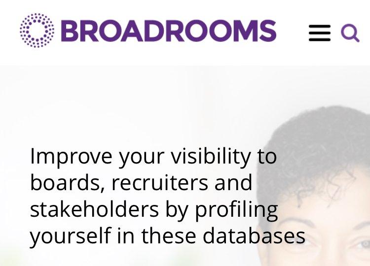 Candidate Databases for Executive , Advisory Boards and BoD positions - broadrooms.com/candidate-data… #Diversity #soypromociona #soyejecon <a href="/asoceyc/">EJE&CON</a> <a href="/Ejecutivas_EOI/">Ejecutivas EOI</a> <a href="/w50women/">W50Women</a> <a href="/talentoliderazg/">Talento y Liderazgo</a> #job #jobsearch #resume #interview #career #cv #jobhunting