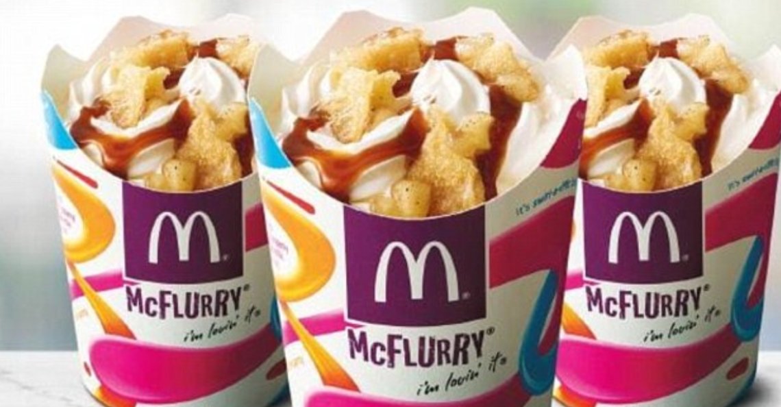 ladbible's tweet photo. McDonald's is launching an apple pie McFlurry 😍 https://t.co/l09Fr79vKU