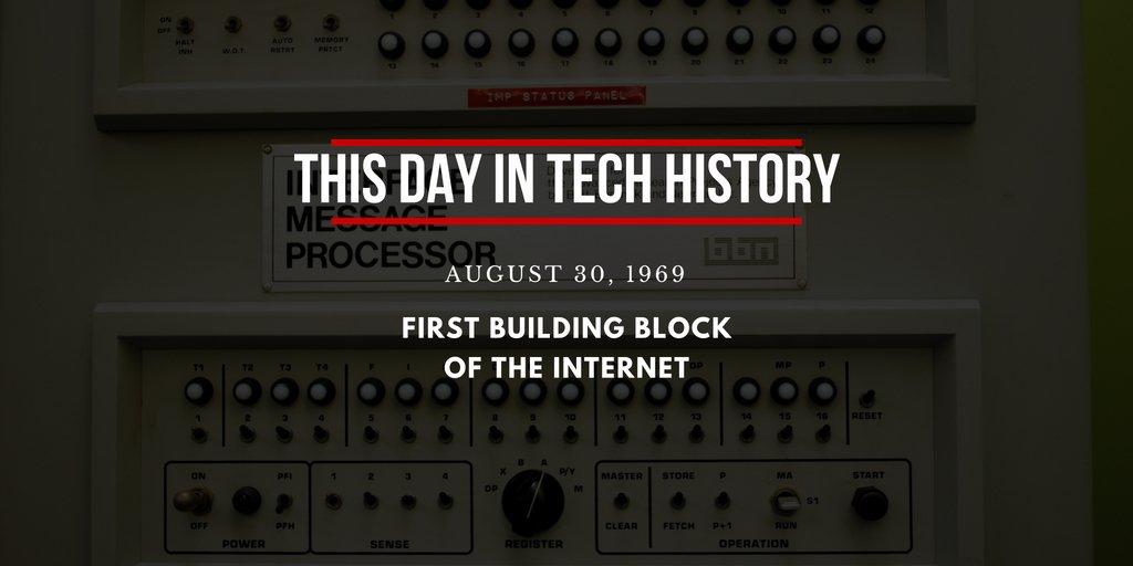iavschicago's tweet photo. The first Interface Message Processor (IMP) is delivered to Leonard Kleinrock’s research group at UCLA. The IMP was the device that would interconnect networks between research facilities. #TheInternetBegins #techhistory #avcompany #audiovisual #avinstalls https://t.co/Zq2uTfrIAL
