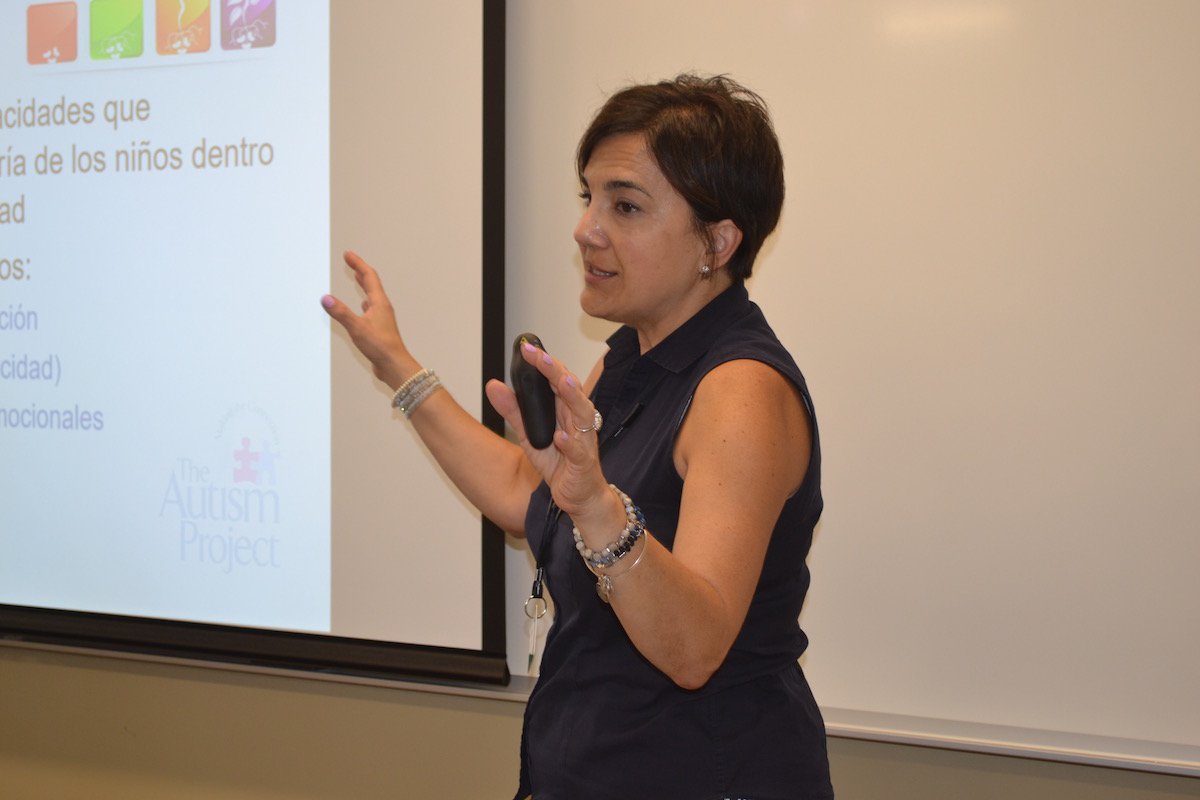 ReadyToLearnPVD's tweet photo. Family child-care providers filled one of our new classrooms on Empire Street last night to take a popular course we offer that was developed by @AutismProjectRI. @rwuscs https://t.co/Aw6J4QKE5i