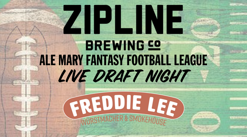 Drafting or not drafting. You can still join us at the Brewery Taproom tonight for a gourmet sausage from Freddie Lee Würstmacher &amp; Smokehouse. 
Ale Mary Fantasy Football live draft begins at 7pm and the sausages will be a sizzlin' at 530pm.