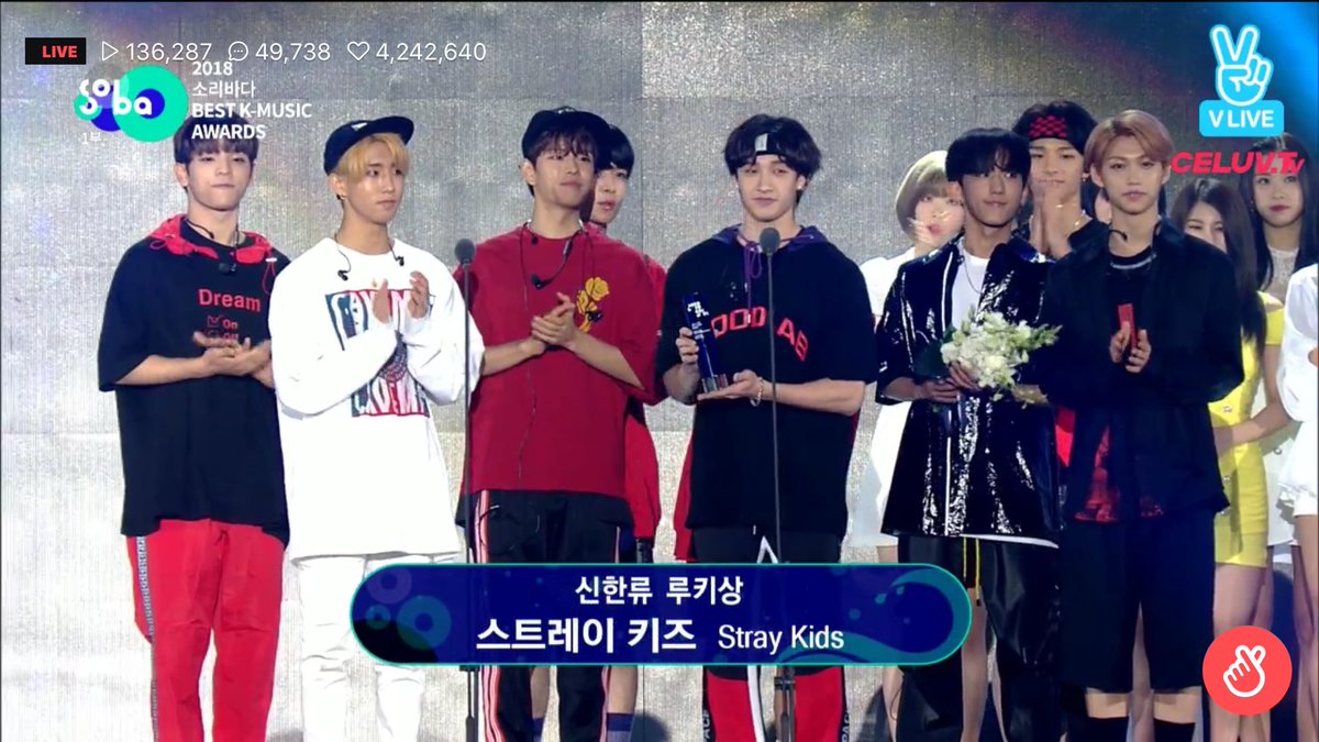 180830 mark this date staybs, strayboyz first time winning rookie award together