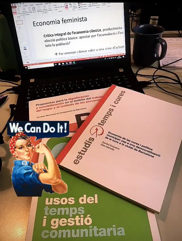 SBCBarcelona's tweet photo. 💪🏼📚🤓Estem a tope preparant les classes per al nou curs, actualitzant dades sobre #economiafeminista i democratització de la cura amb els súper materials de @bcn_ajuntament @AltresEconomies i @ciutatinvisible.
Renovar-se o morir! 🤓📚💪🏼
#curesbcn #ESS #feminisme # https://t.co/BcNg3FNxCI