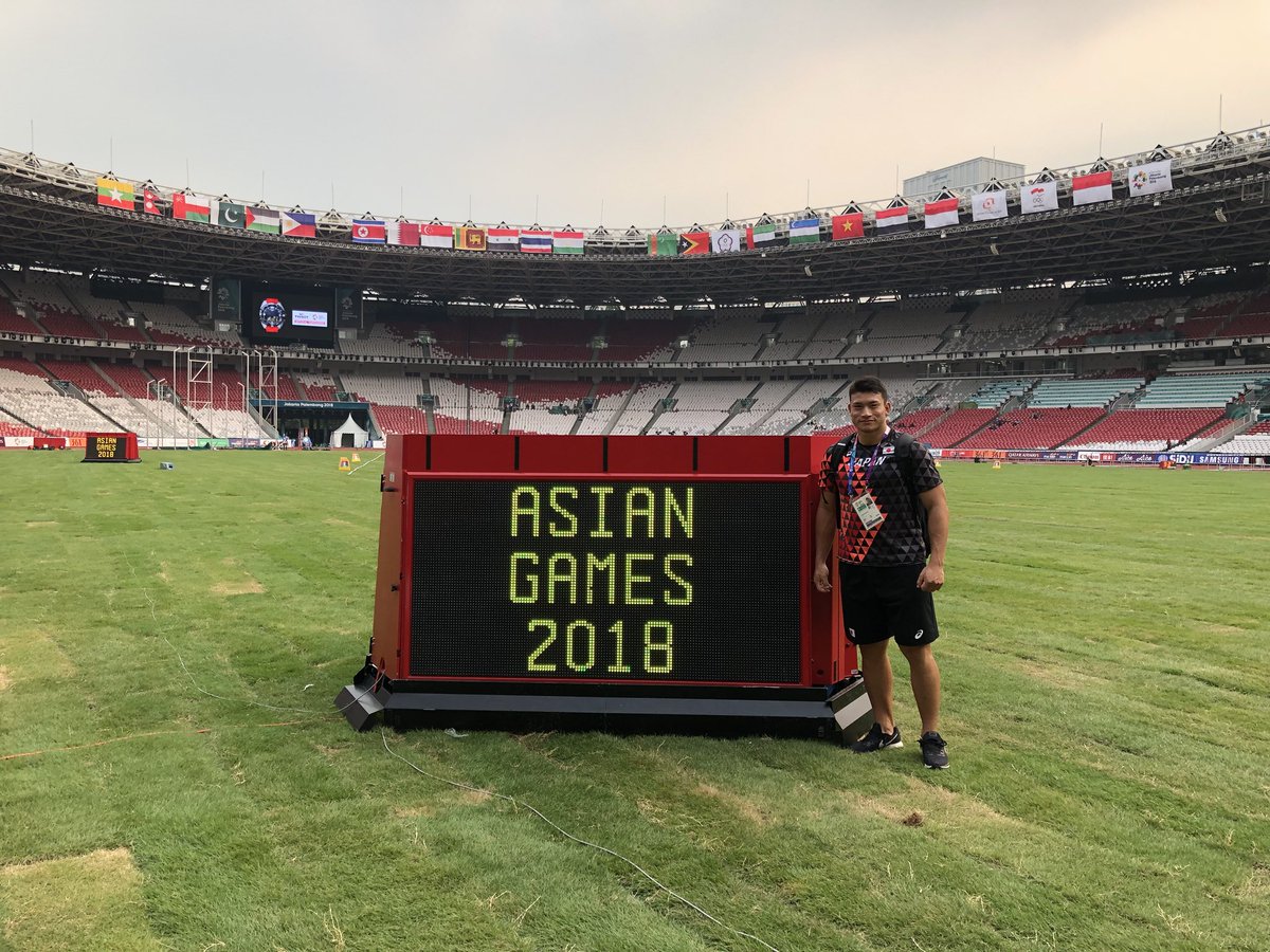 初めてのアジア大会は57m62で6位でした。色々と思うことはありますが