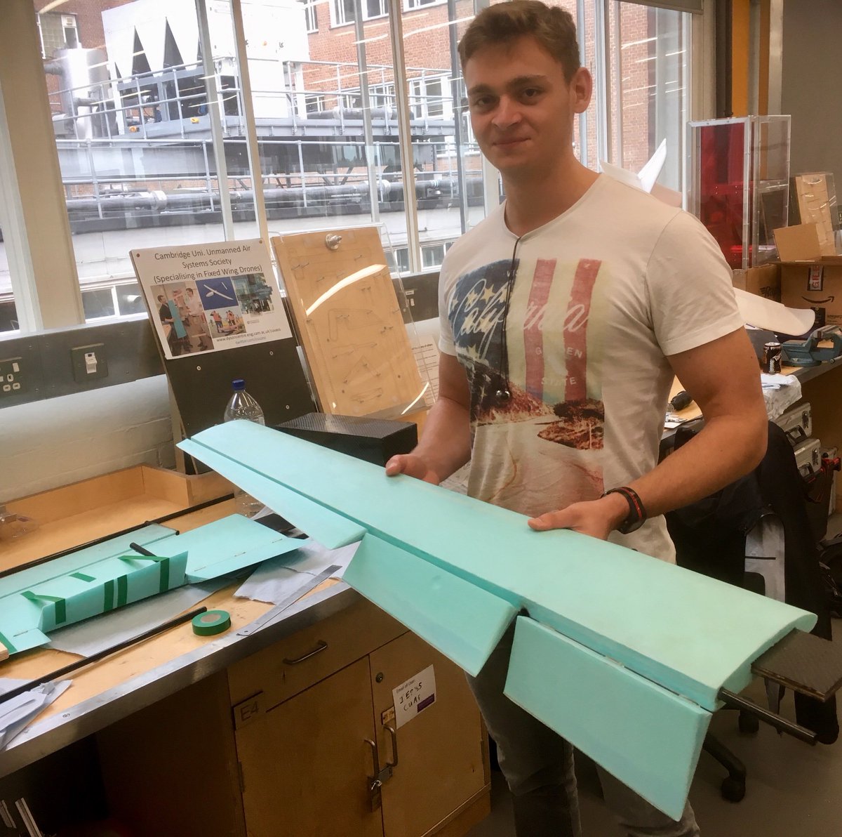 After a long break, we’re back building our main aircraft frame!
Wings now have a Carbon Fibre wing spar, ailerons, and flaps.
<a href="/IMechEUAS/">IMechEUASChallenge</a> <a href="/Cambridge_Eng/">Engineering Dept</a> <a href="/DysonCentreCamb/">Dyson Centre</a>