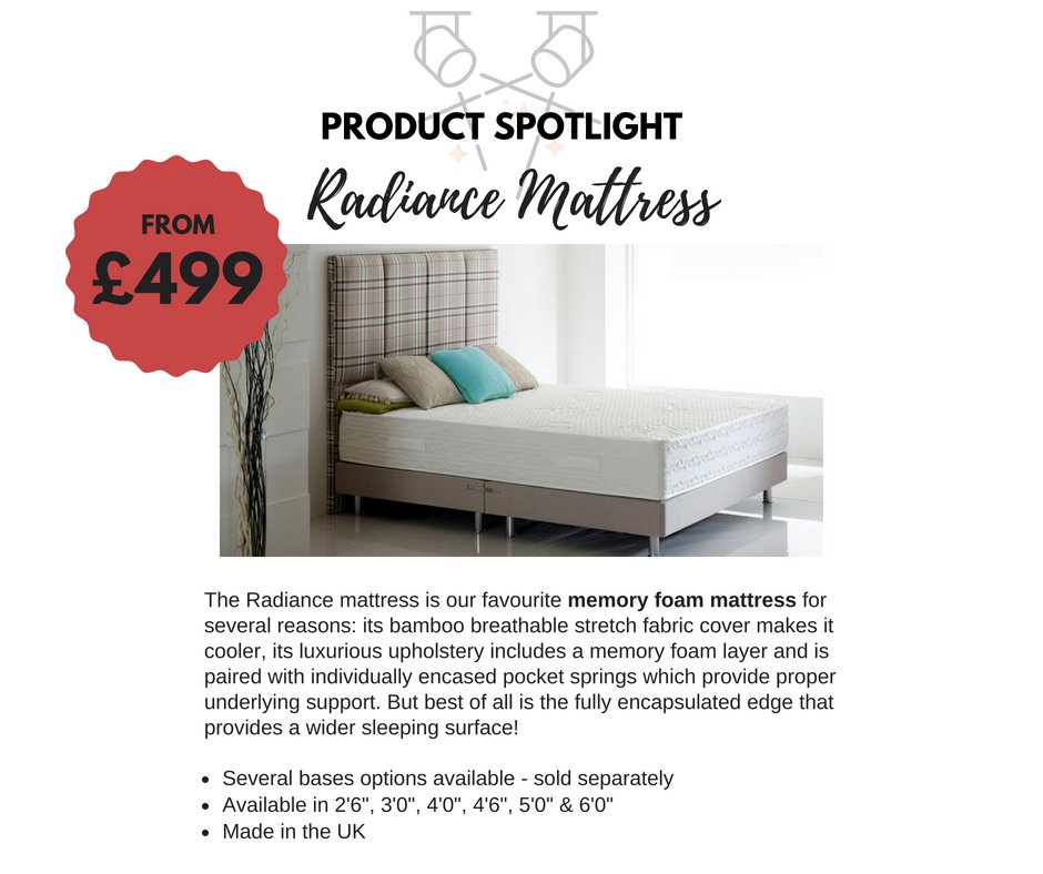 Our favourite MEMORY FOAM MATTRESS - the Radiance! Visit us in our Torquay shop to try it out and see for yourself!  

#MemoryFoamMattress #ComfyBed #Torquay #Torbay #Paignton #NewtonAbbot #Brixham #Teignmouth #FurnitureShop #BedSpecialist #BoostTorbay #TorbayHour #FocusDevon